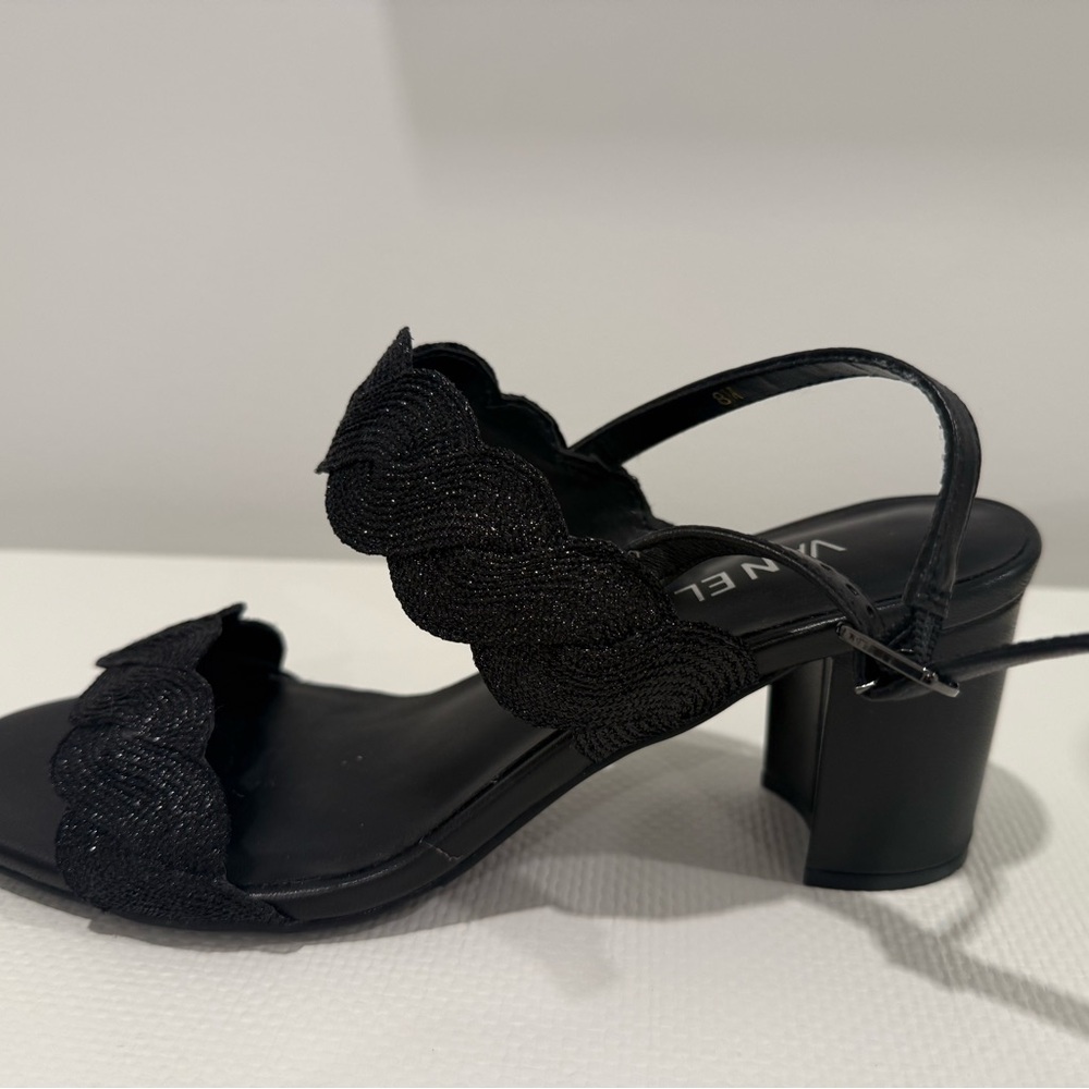 Vaneli Black Textured Heels